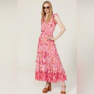 Misa Los Angeles Vibrant Pink Maxi Dress